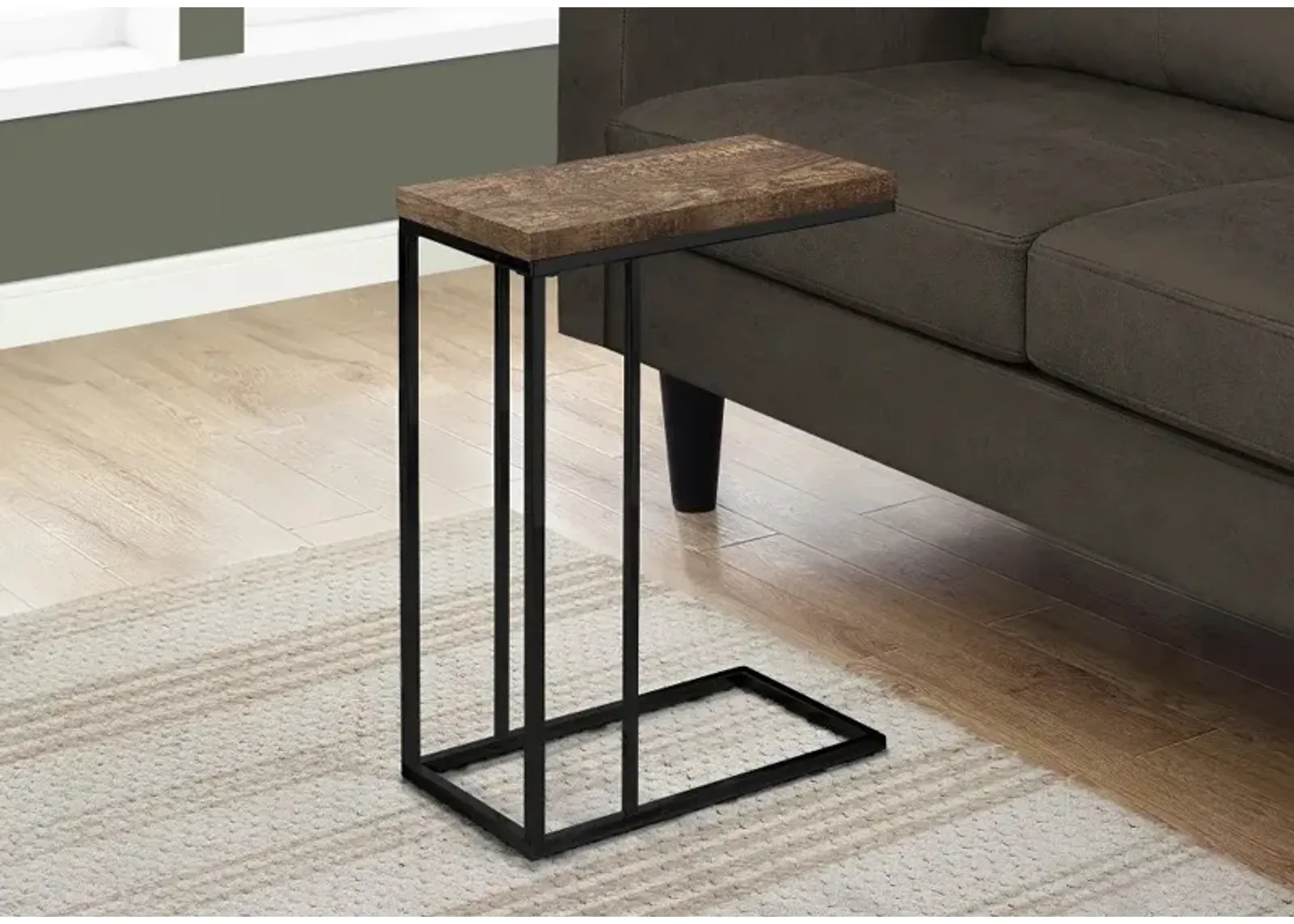 Contemporary Brown Chairside C-Table