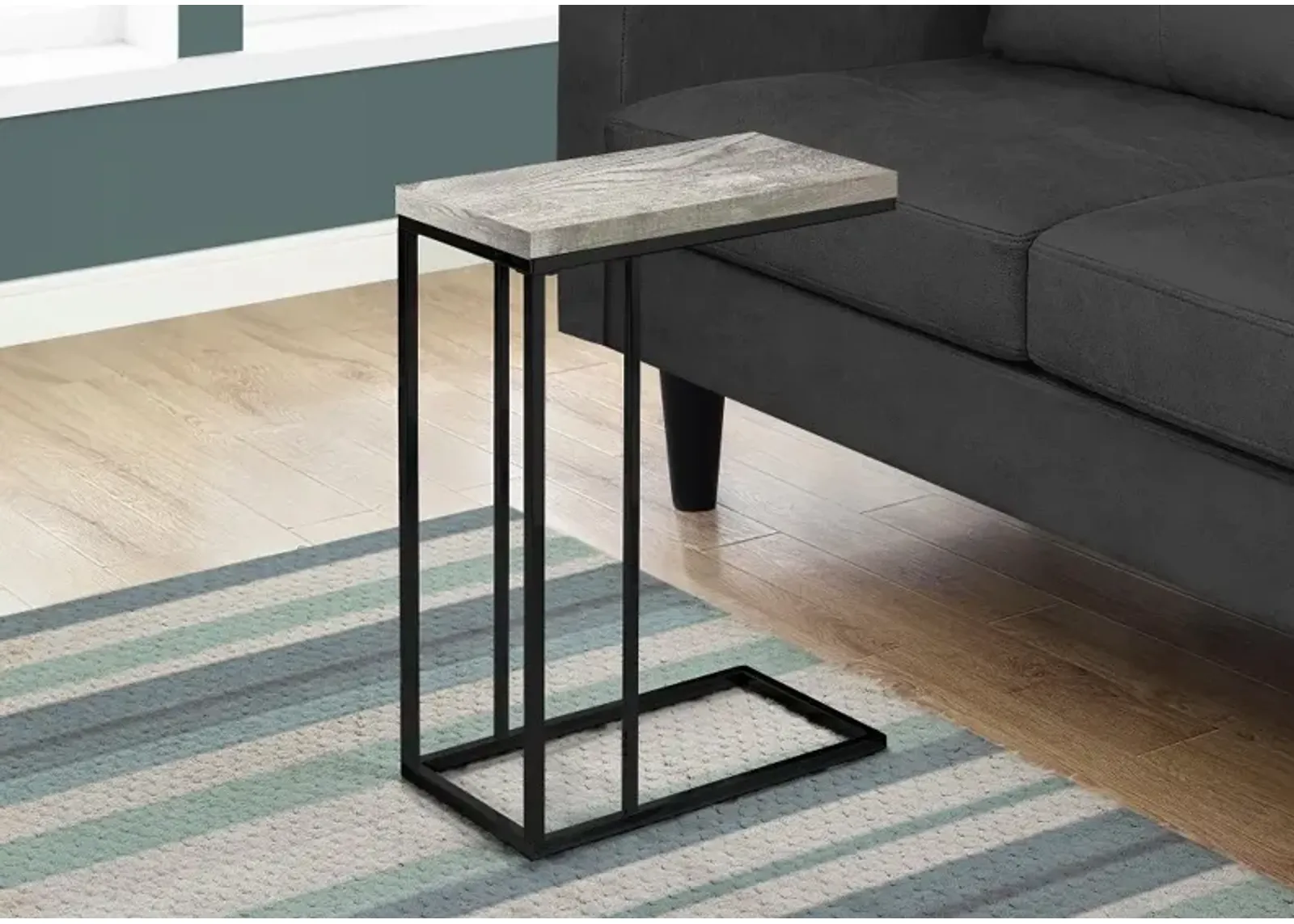 Contemporary Gray Chairside C-Table