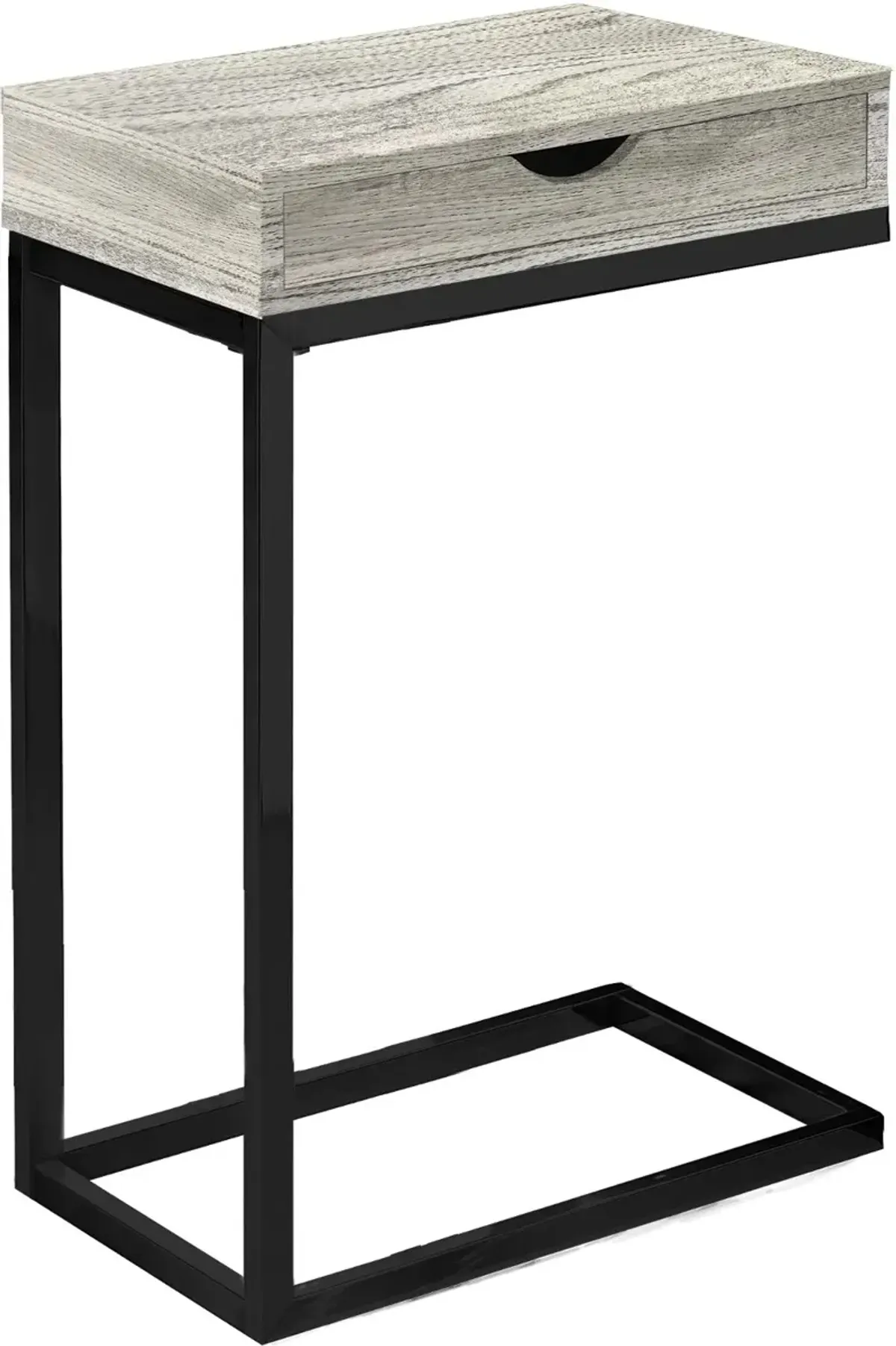 Contemporary Gray Chairside C-Table with Drawer