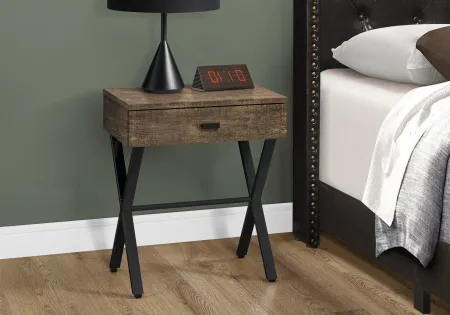 Brown Accent Table with Drawer
