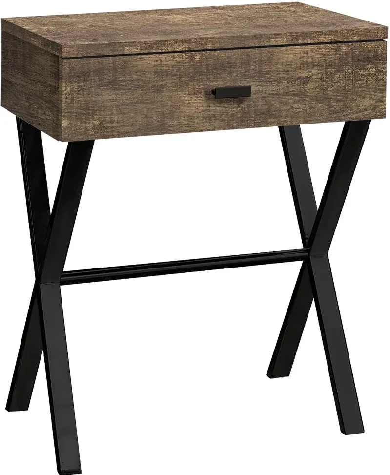 Brown Accent Table with Drawer