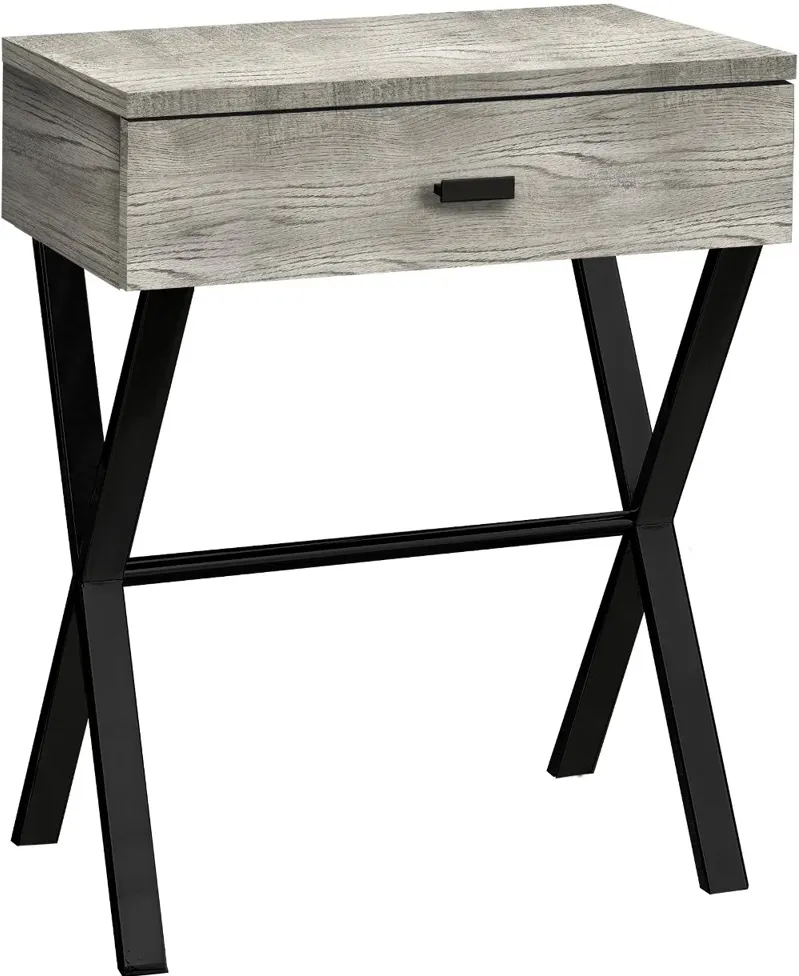 Gray Accent Table with Drawer