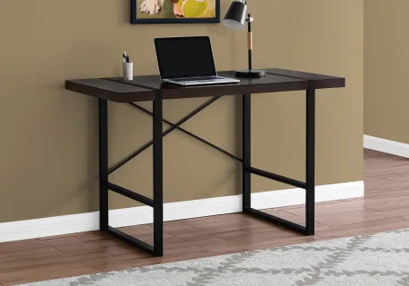 Cappuccino and Black Computer Desk