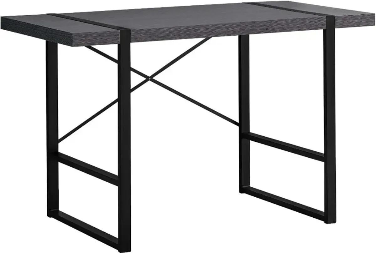 Gray and Black Metal Computer Desk