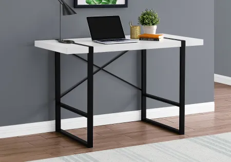 White and Black Computer Desk