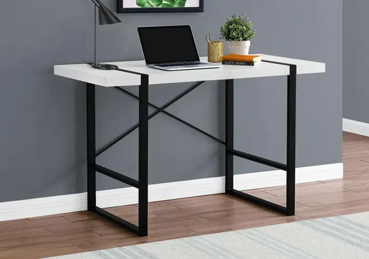 White and Black Computer Desk