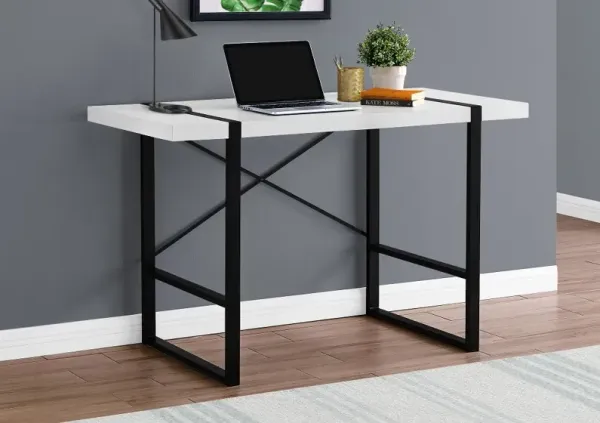 White and Black Computer Desk