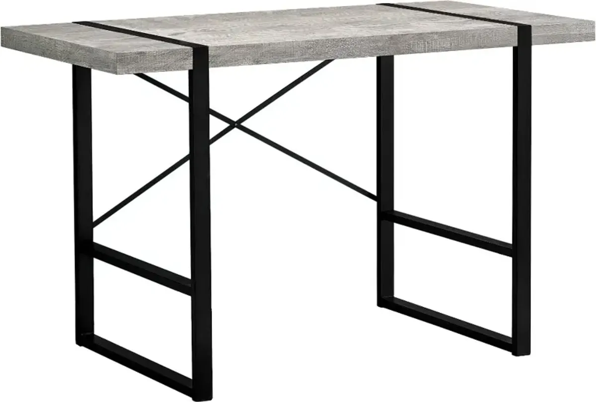 Rustic Gray and Black Computer Desk