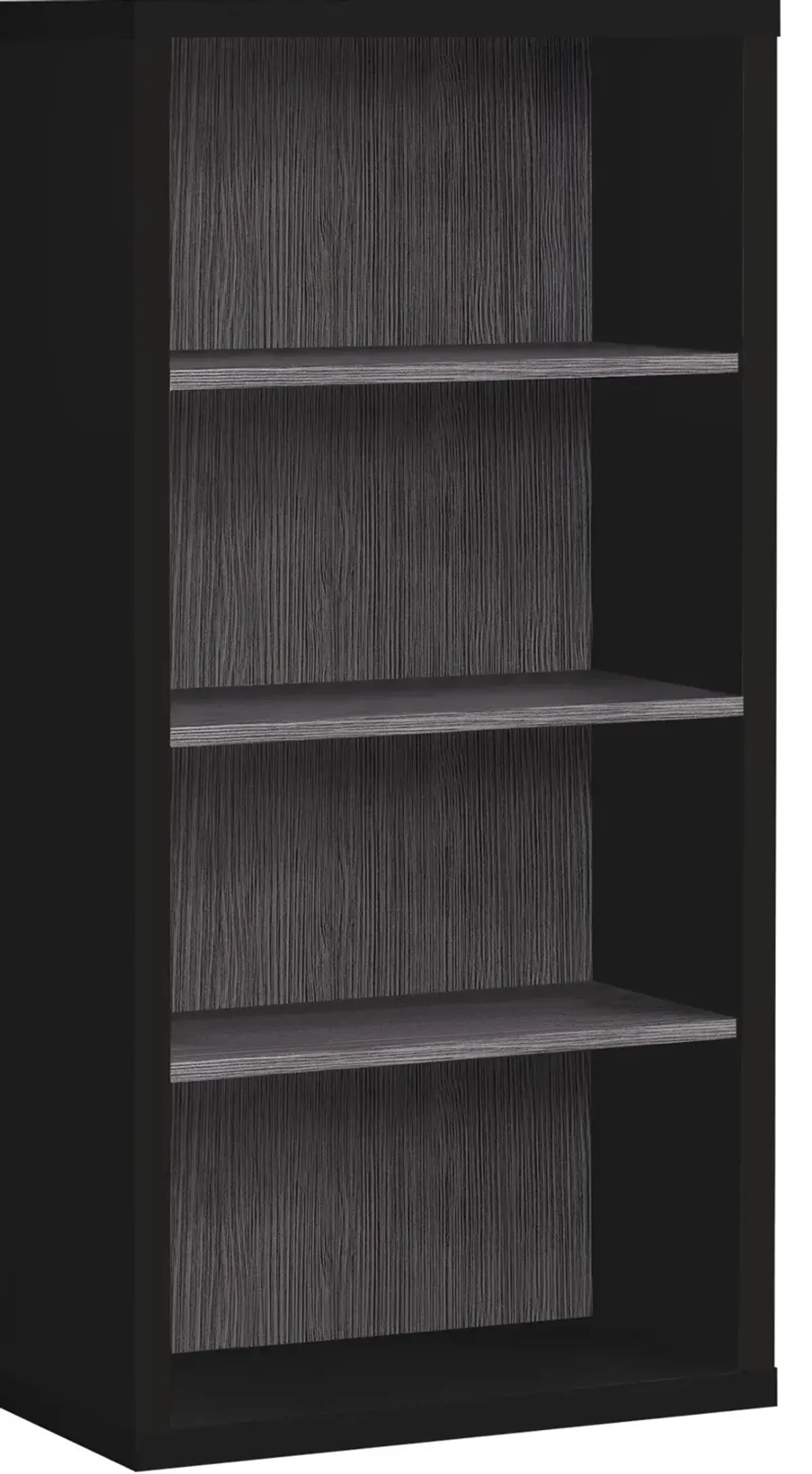 Modern 48 Inch Tall Black and Gray Bookcase