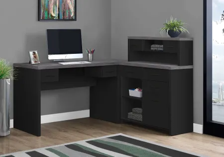 Contemporary Black and Gray Right Facing Desk