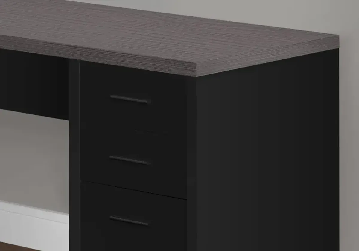 Modern Black and Gray Glass Top Desk