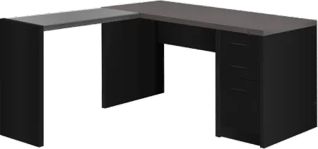 Modern Black and Gray Glass Top Desk