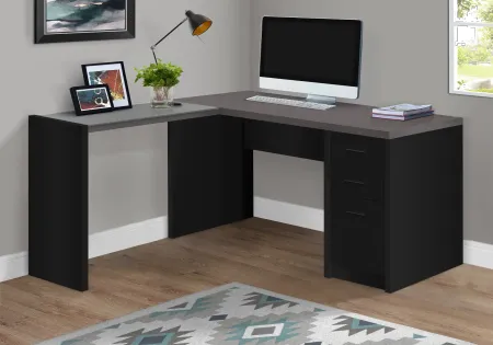 Modern Black and Gray Glass Top Desk