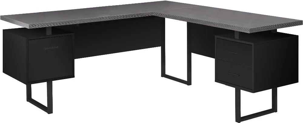 Black and Gray Right Facing Desk