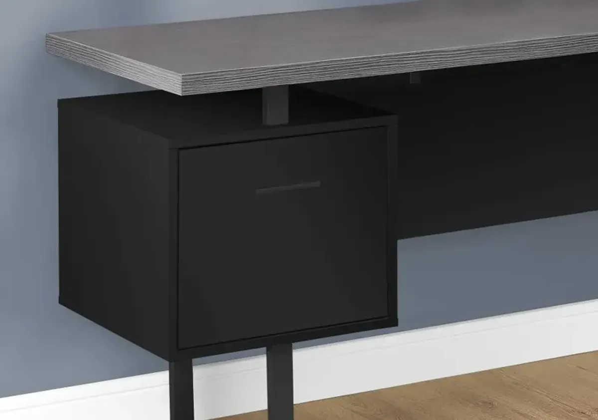 Black and Gray Right Facing Desk