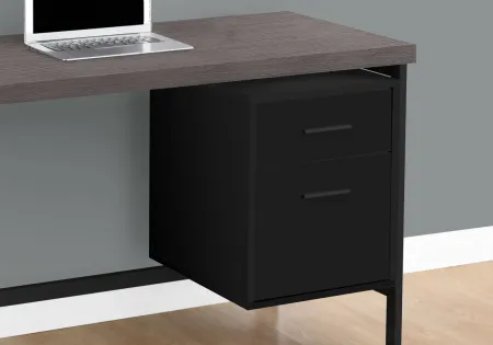 Modern Black Computer Desk with Gray Top