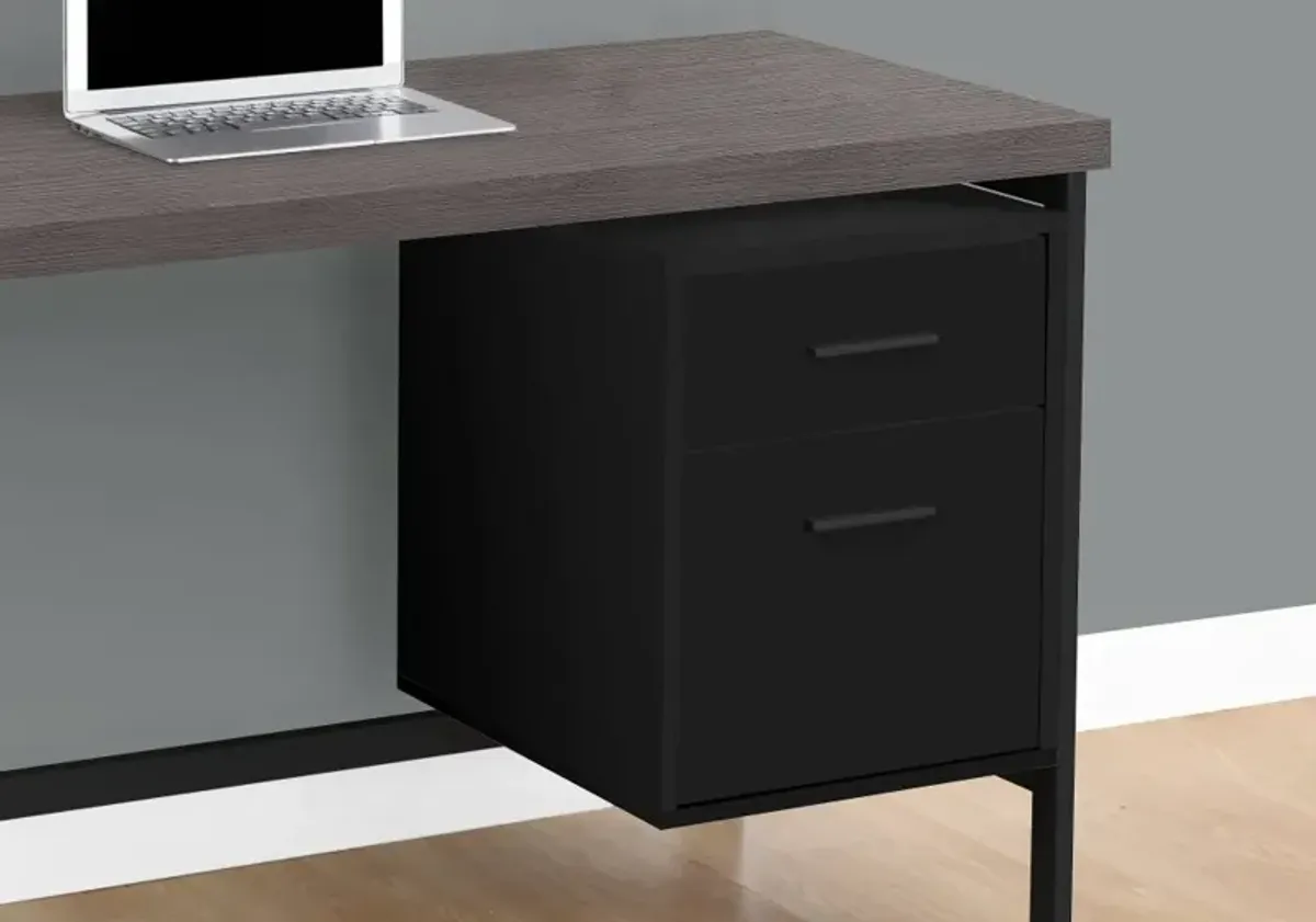 Modern Black Computer Desk with Gray Top