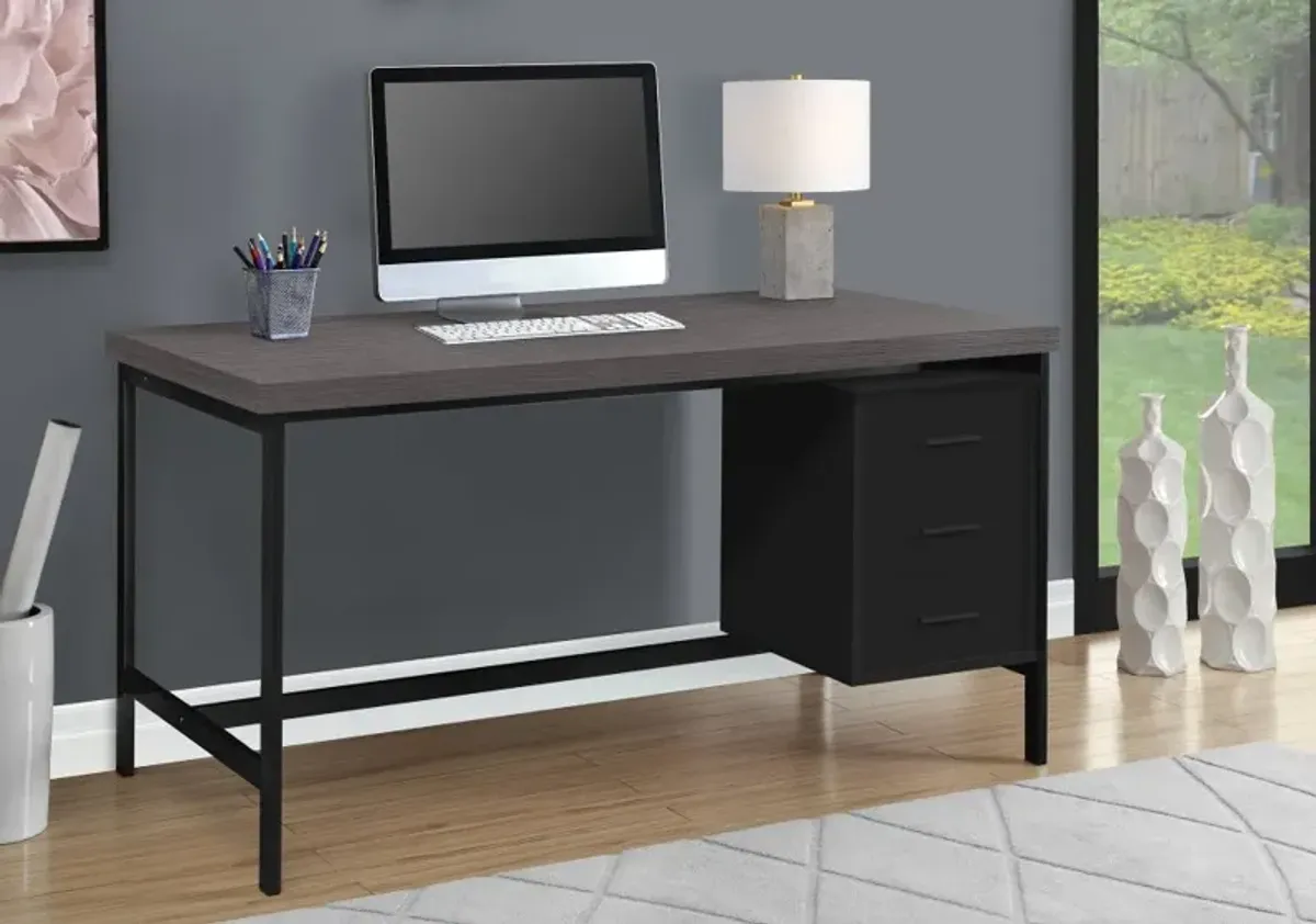 Modern Black Computer Desk with Gray Top