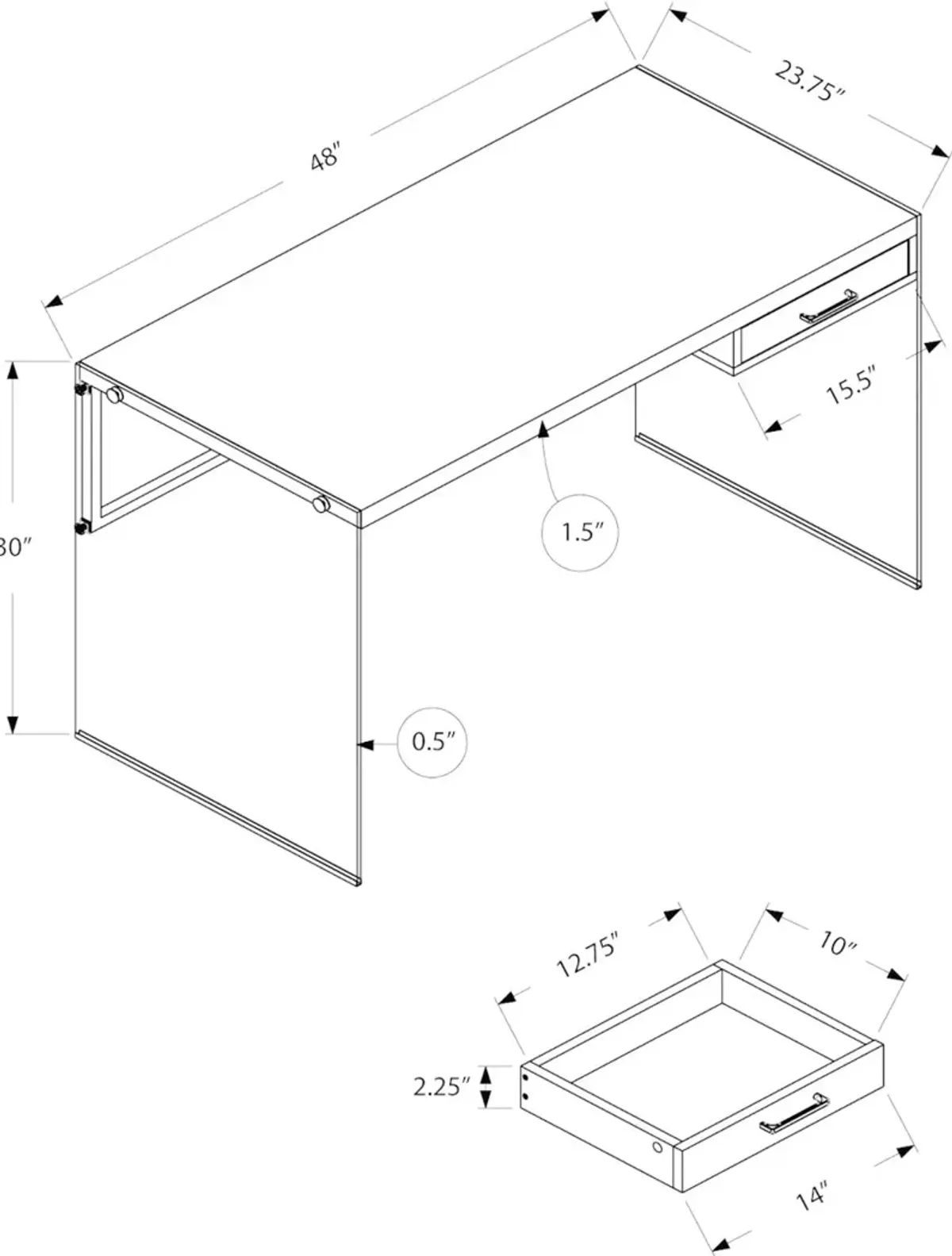 Brown Wood and Glass Computer Desk