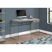 Contemporary Gray and Glass Computer Desk