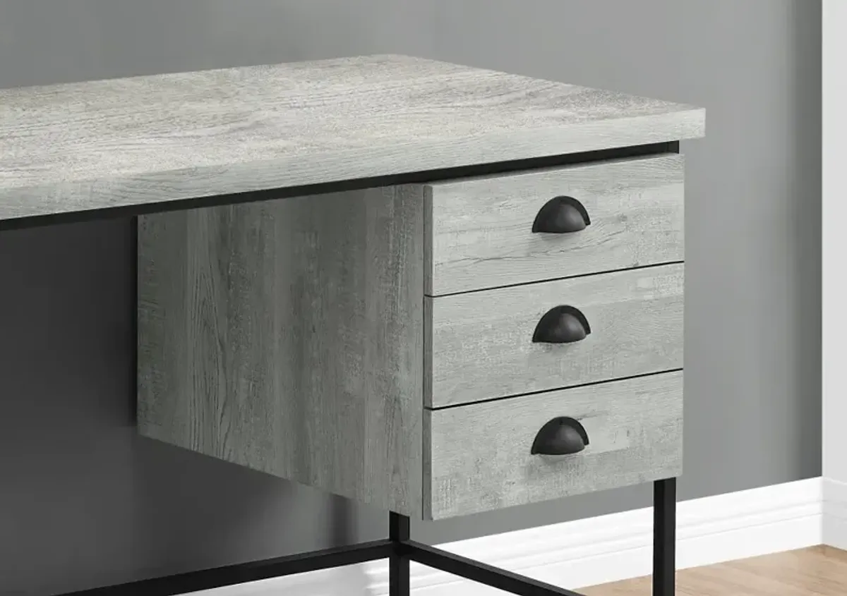 Gray and Black Metal Computer Desk