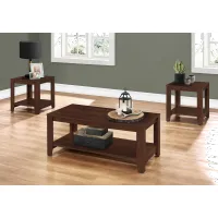 Cherry Wood 3 Piece Occasional Table Set
