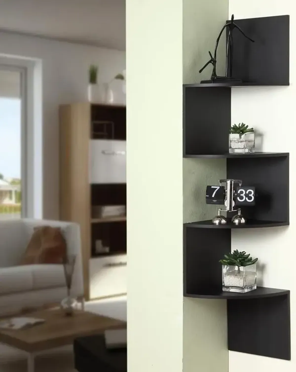 Black Hanging Corner Shelving - San Dimas