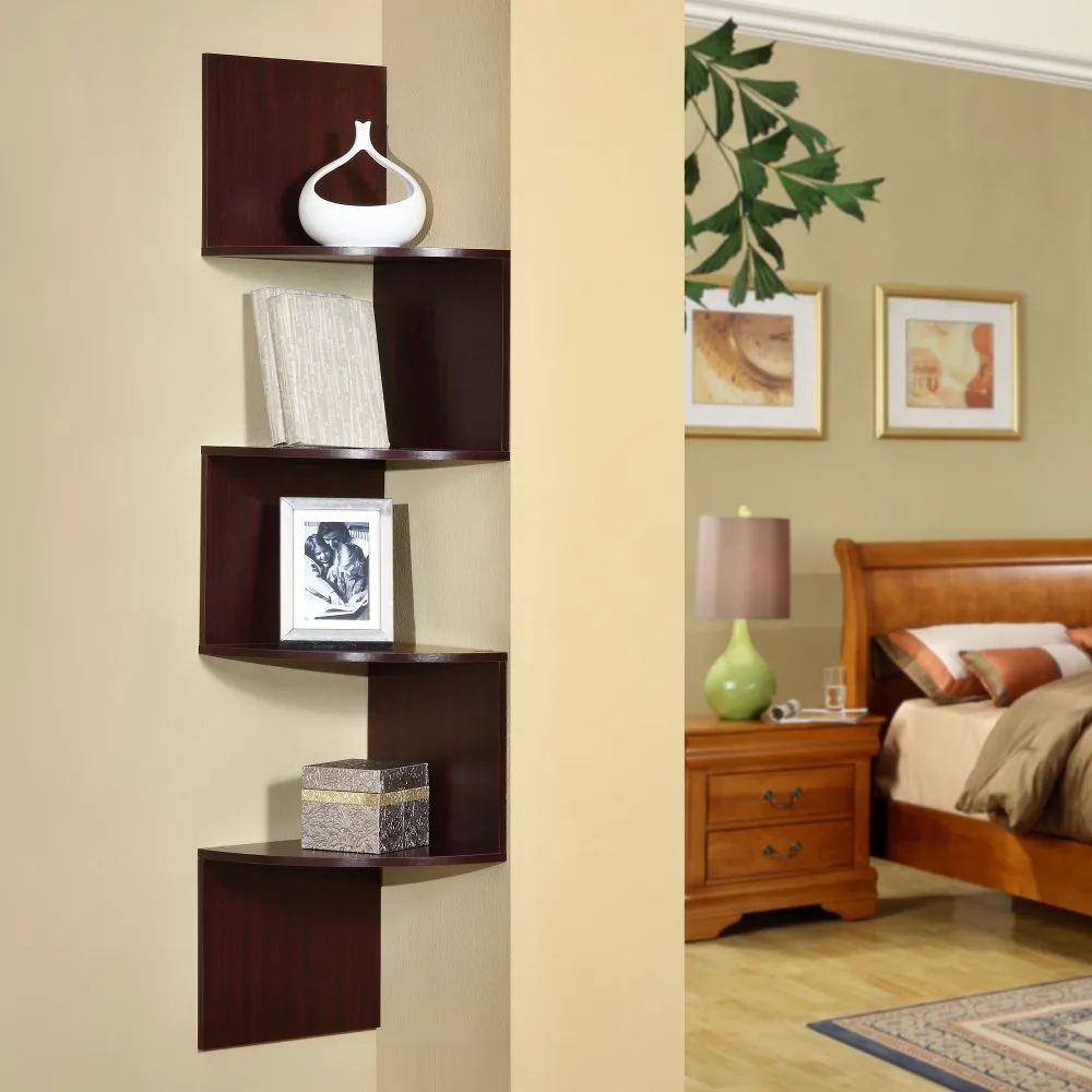 Cherry Hanging Corner Shelving - San Dimas