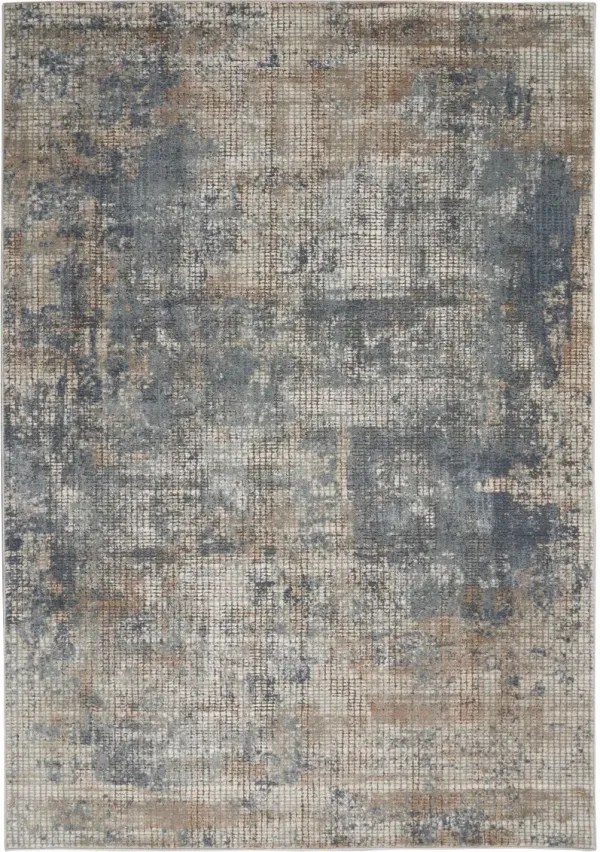 Quarry 5 x 7 Blue and Beige Area Rug