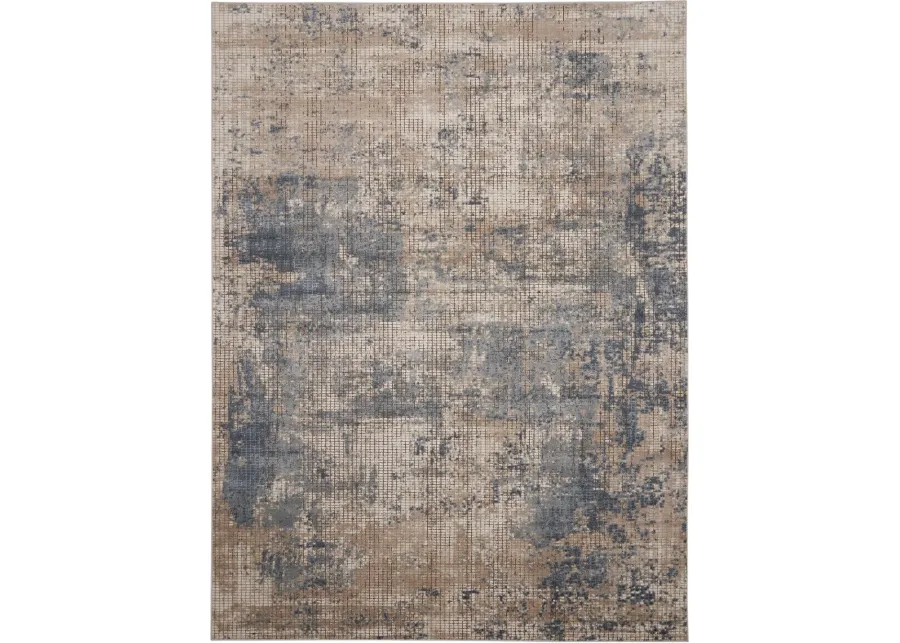 Quarry 8 x 10 Blue and Beige Area Rug