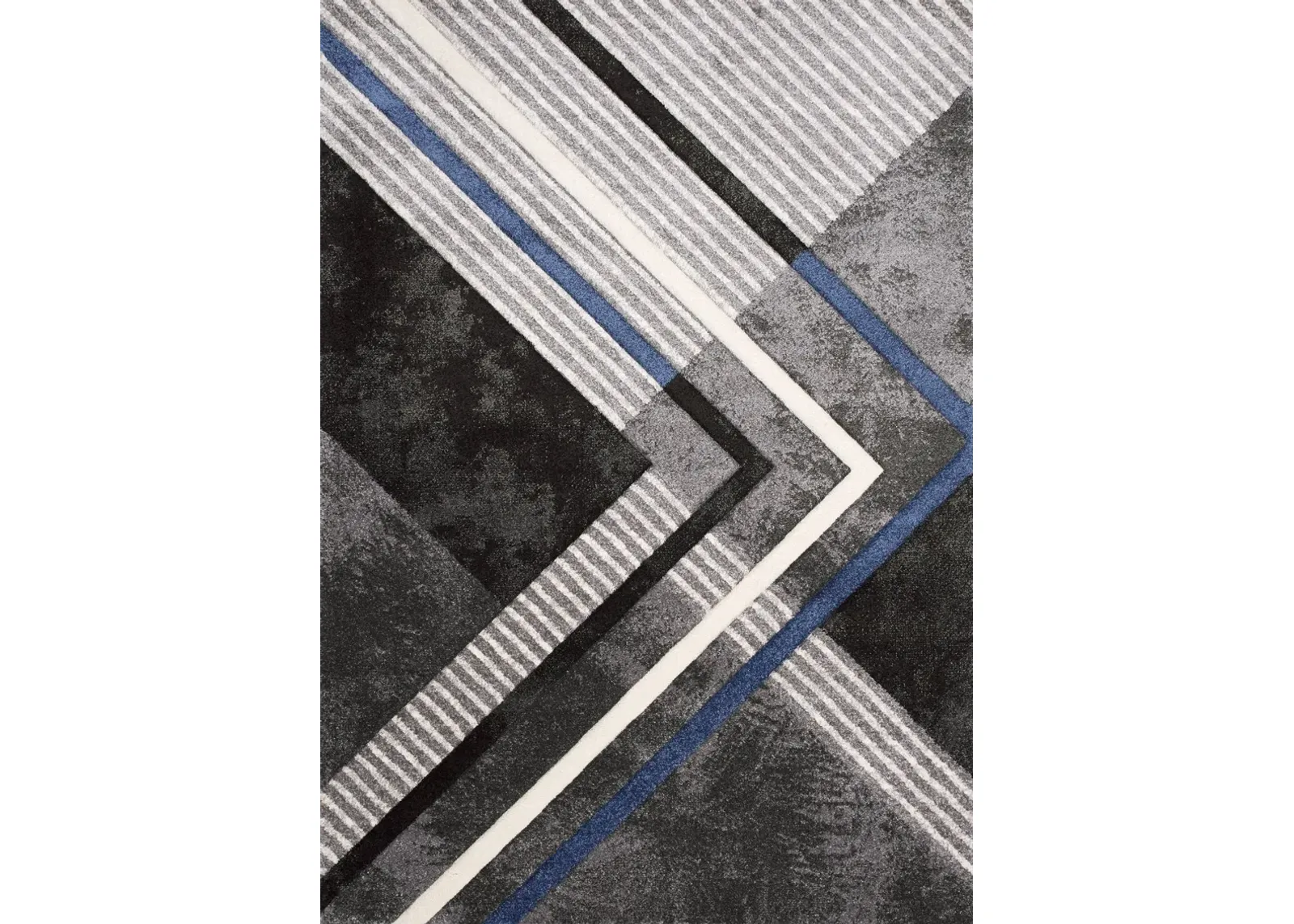 Soho 5 x 8 Solid Black and Blue Point Area Rug