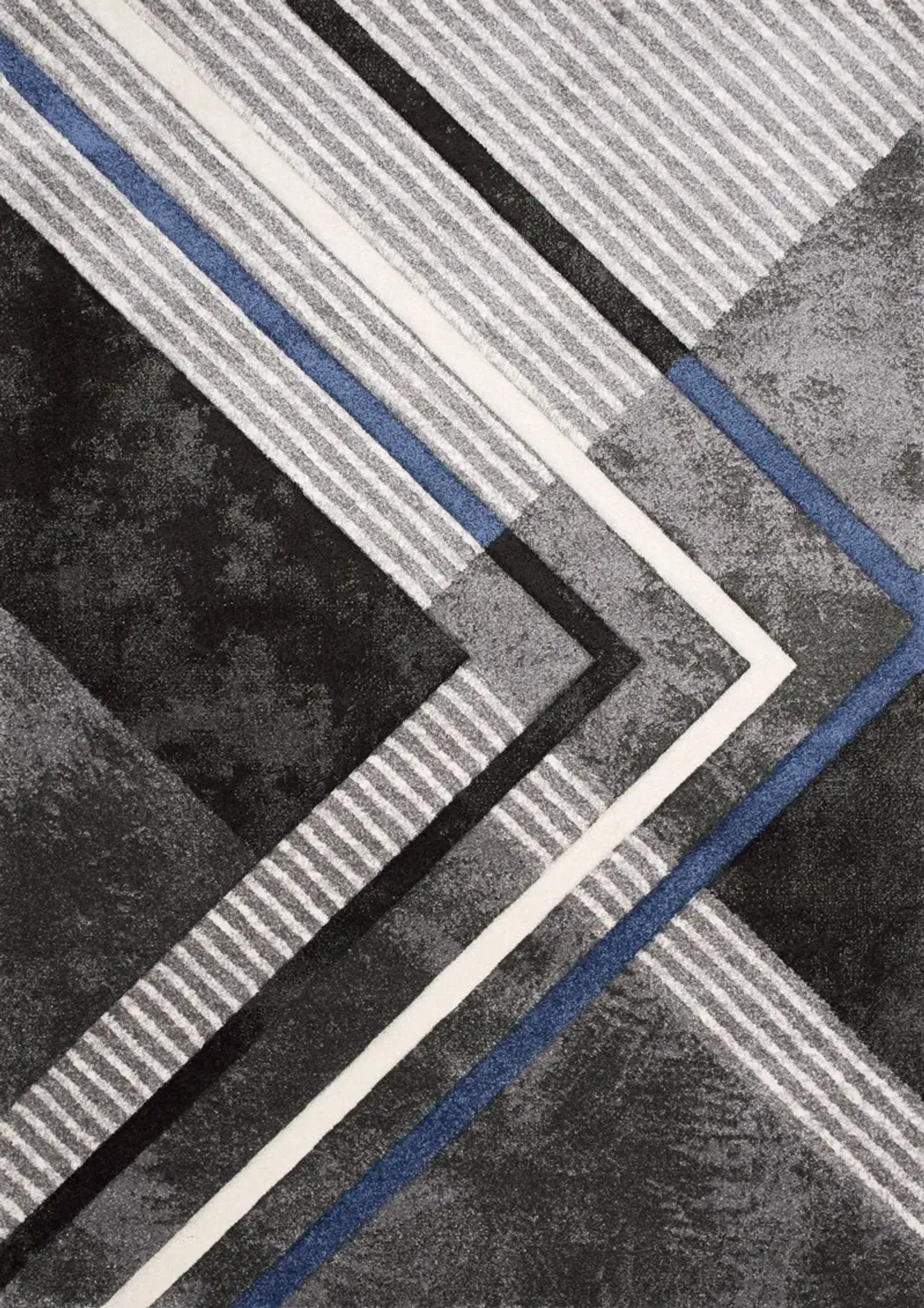 Soho 5 x 8 Solid Black and Blue Point Area Rug