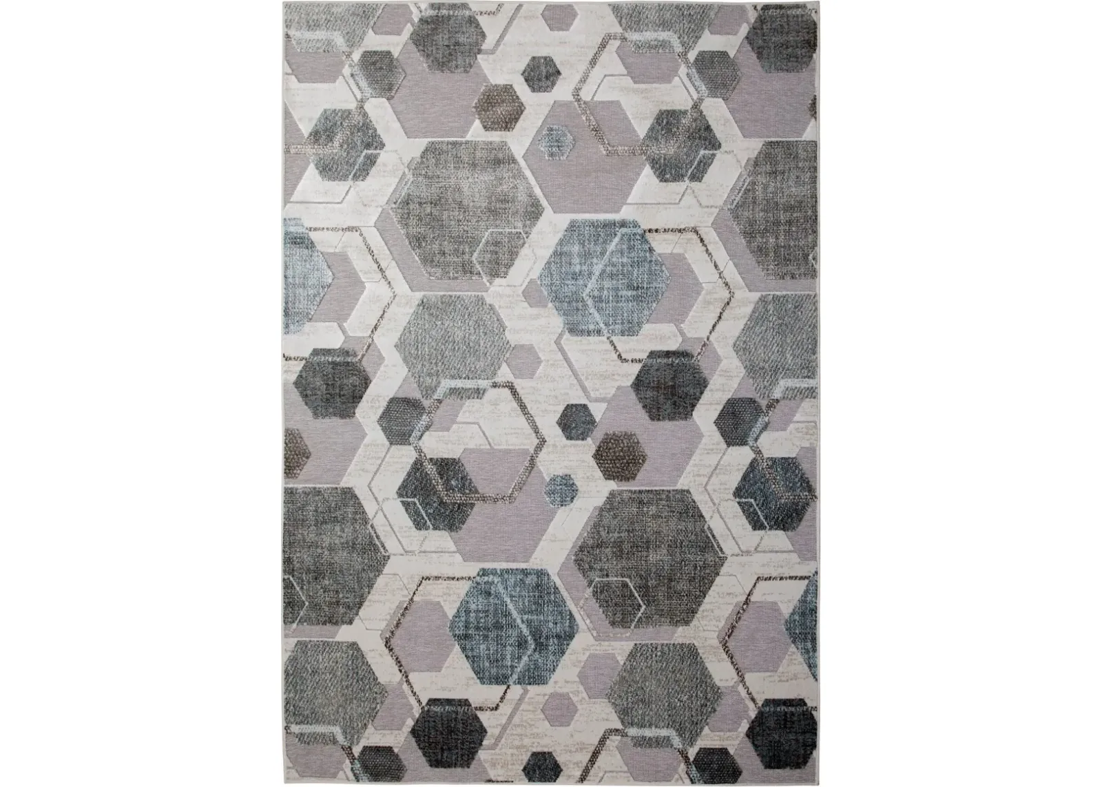 Napa 8 x 11 Gray Hexagon Area Rug