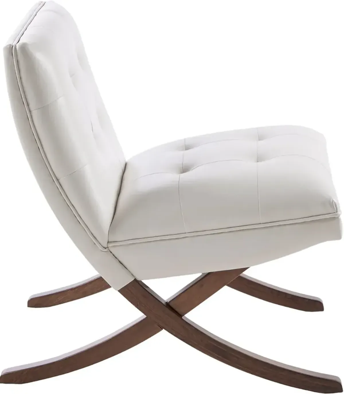 Wynn Mid Century Modern White Accent Chair