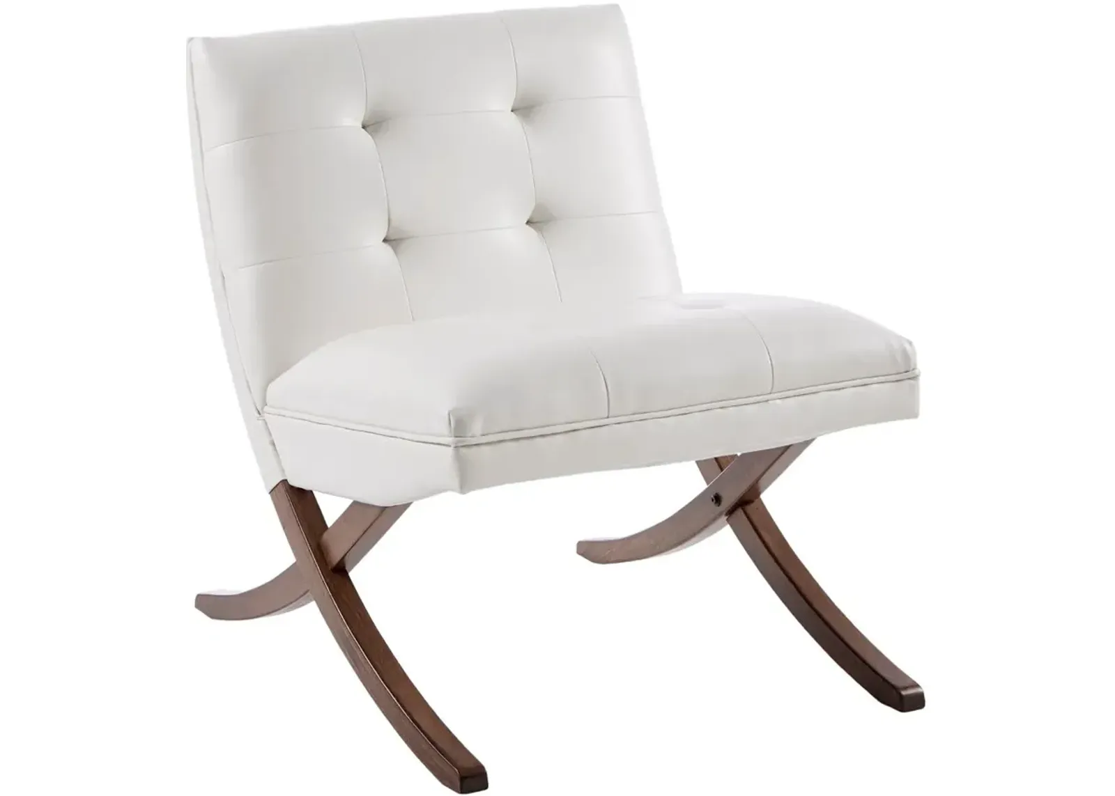 Wynn Mid Century Modern White Accent Chair