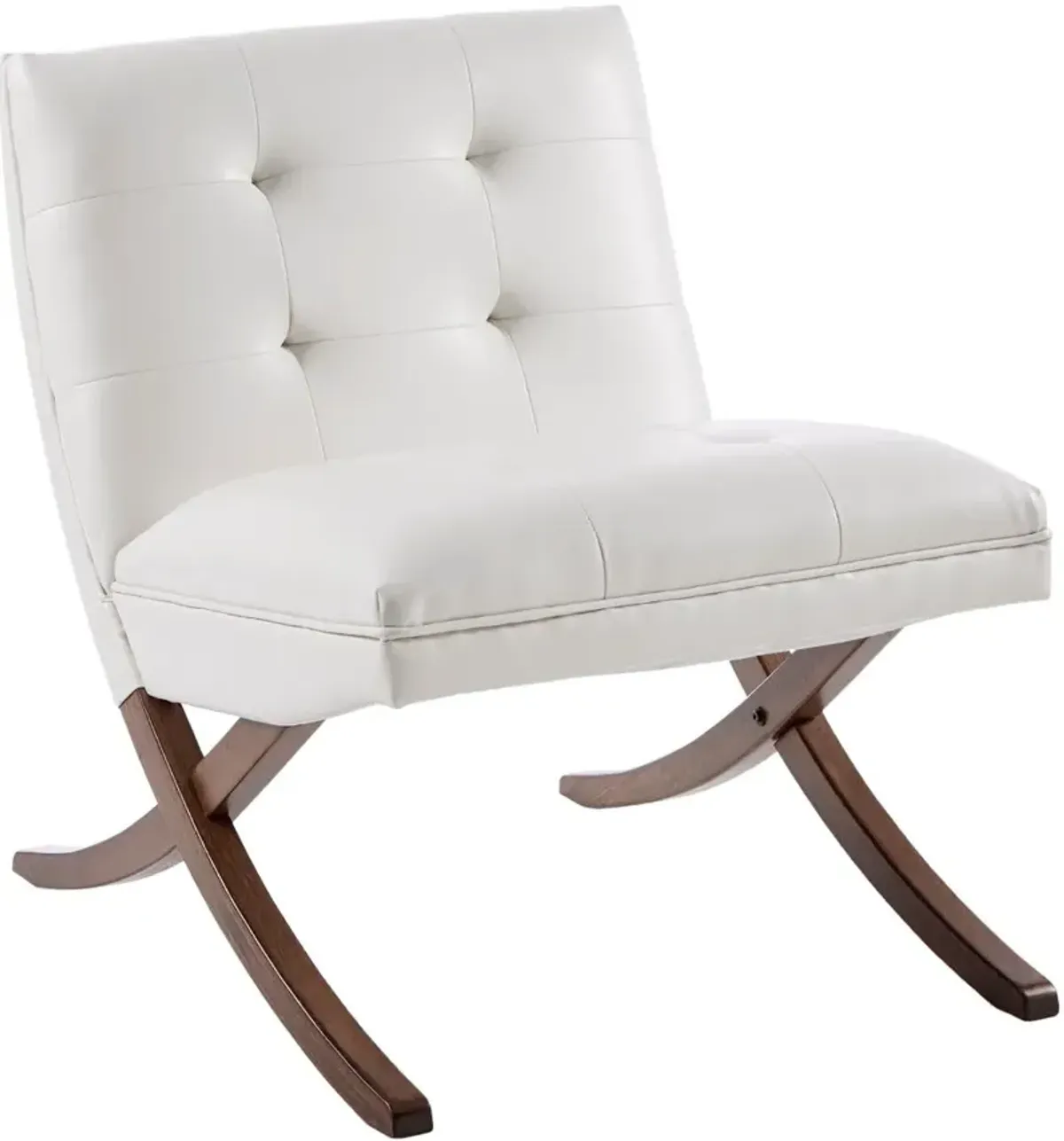 Wynn Mid Century Modern White Accent Chair