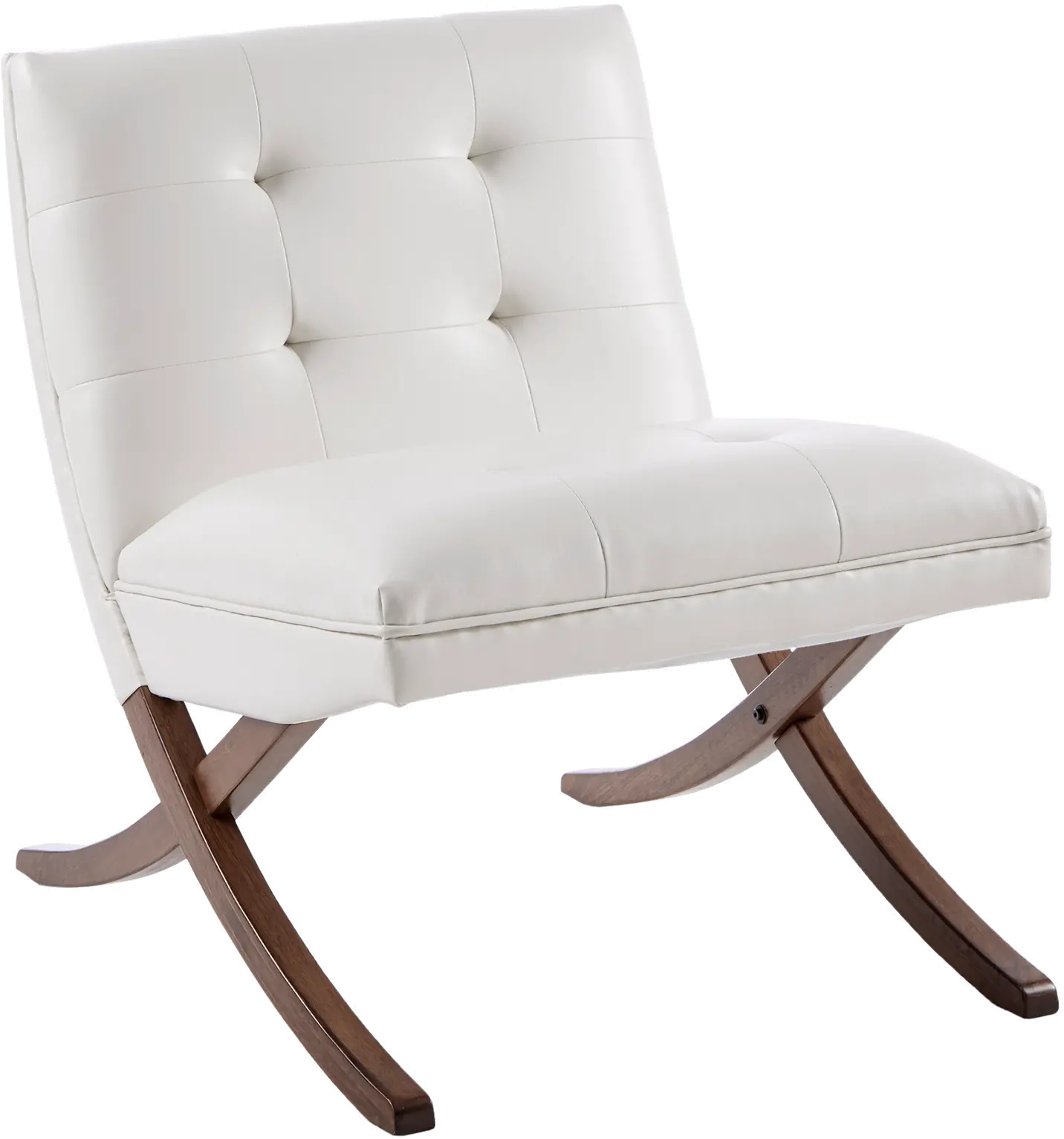 Wynn Mid Century Modern White Accent Chair