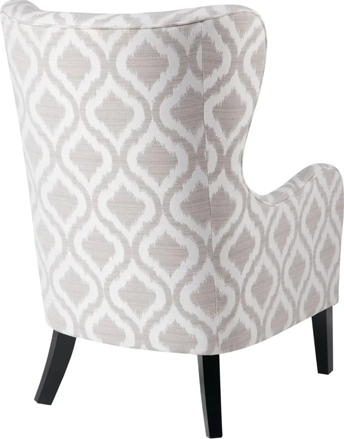 Arianna Gray and White Swoop Wing Accent Chair