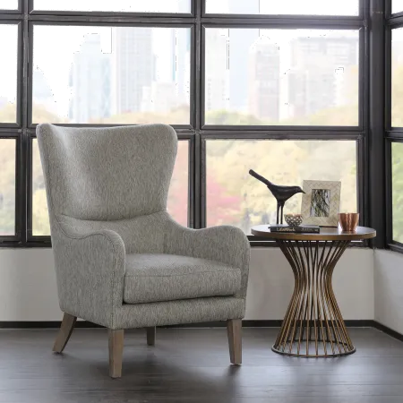 Arianna Gray Swoop Wing Accent Chair