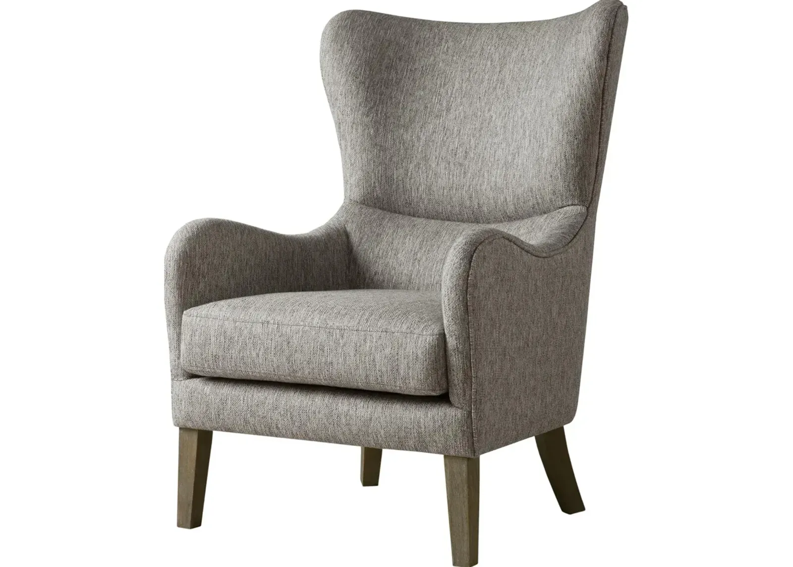 Arianna Gray Swoop Wing Accent Chair