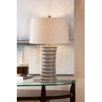 Transitional 30 Inch Neutral Gray Crackle Table Lamp