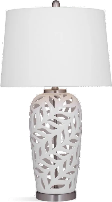 Transitional White Ceramic Willow Table Lamp