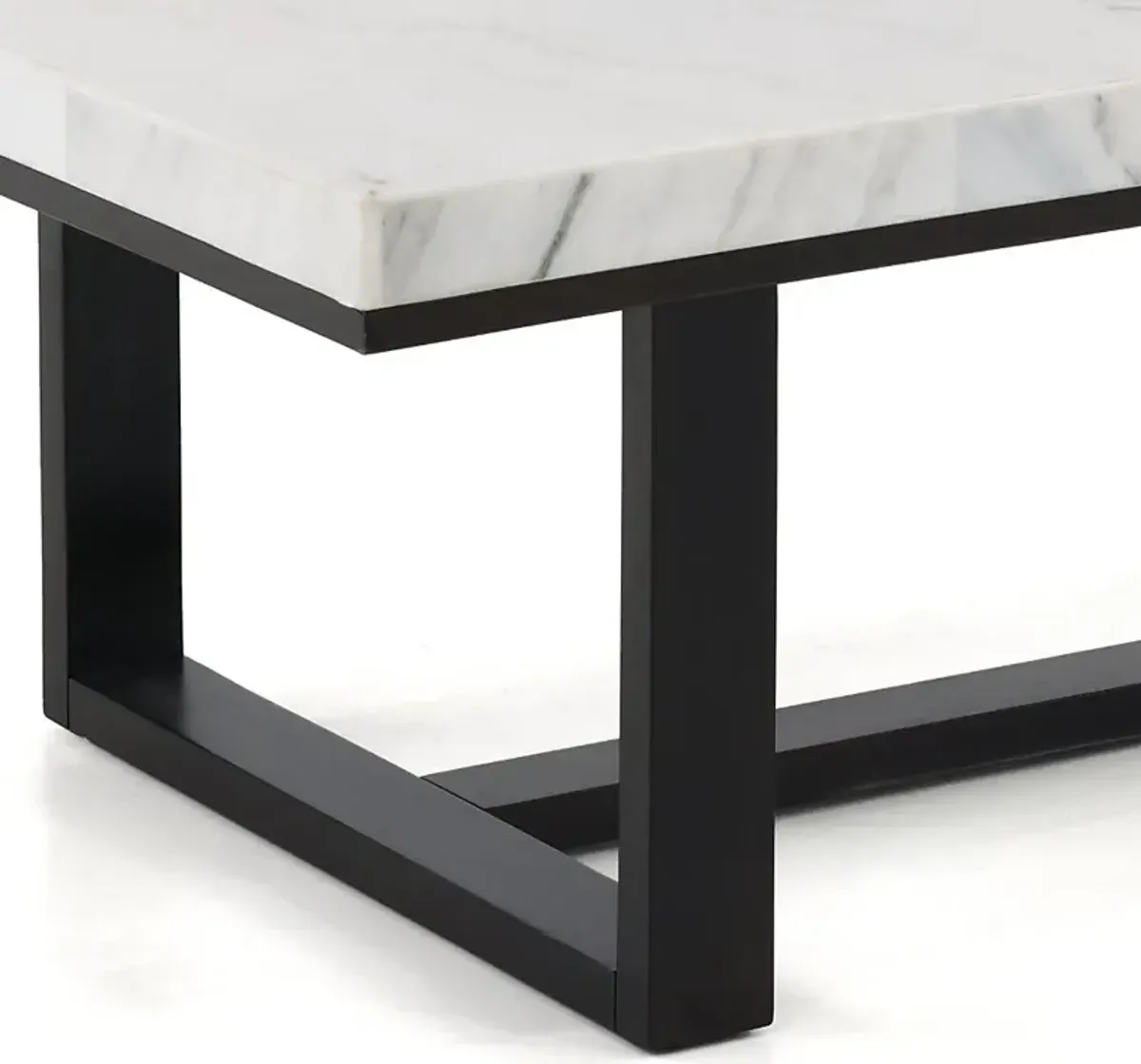 Lucca Dark Espresso and White Marble Coffee Table