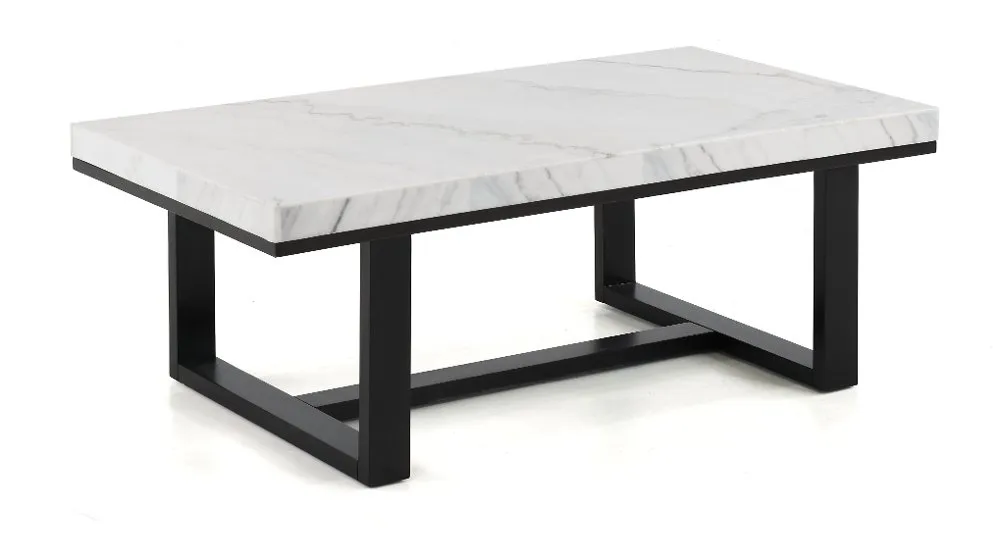 Lucca Dark Espresso and White Marble Coffee Table