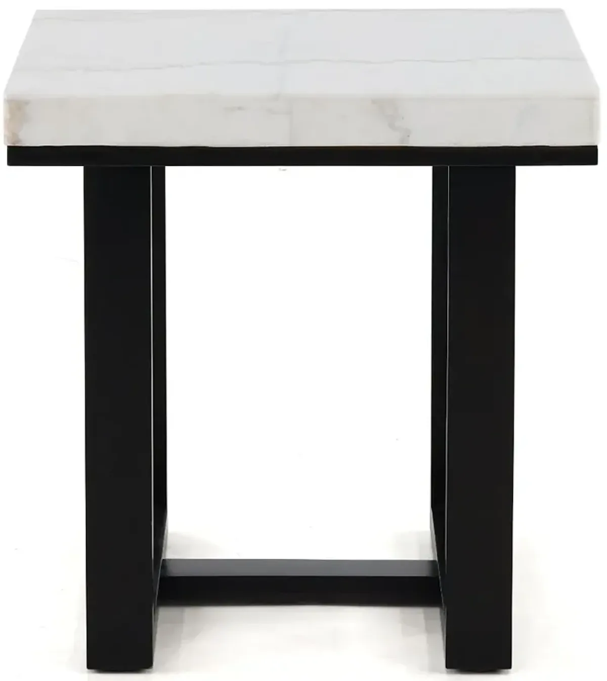 Lucca Black and White Marble End Table