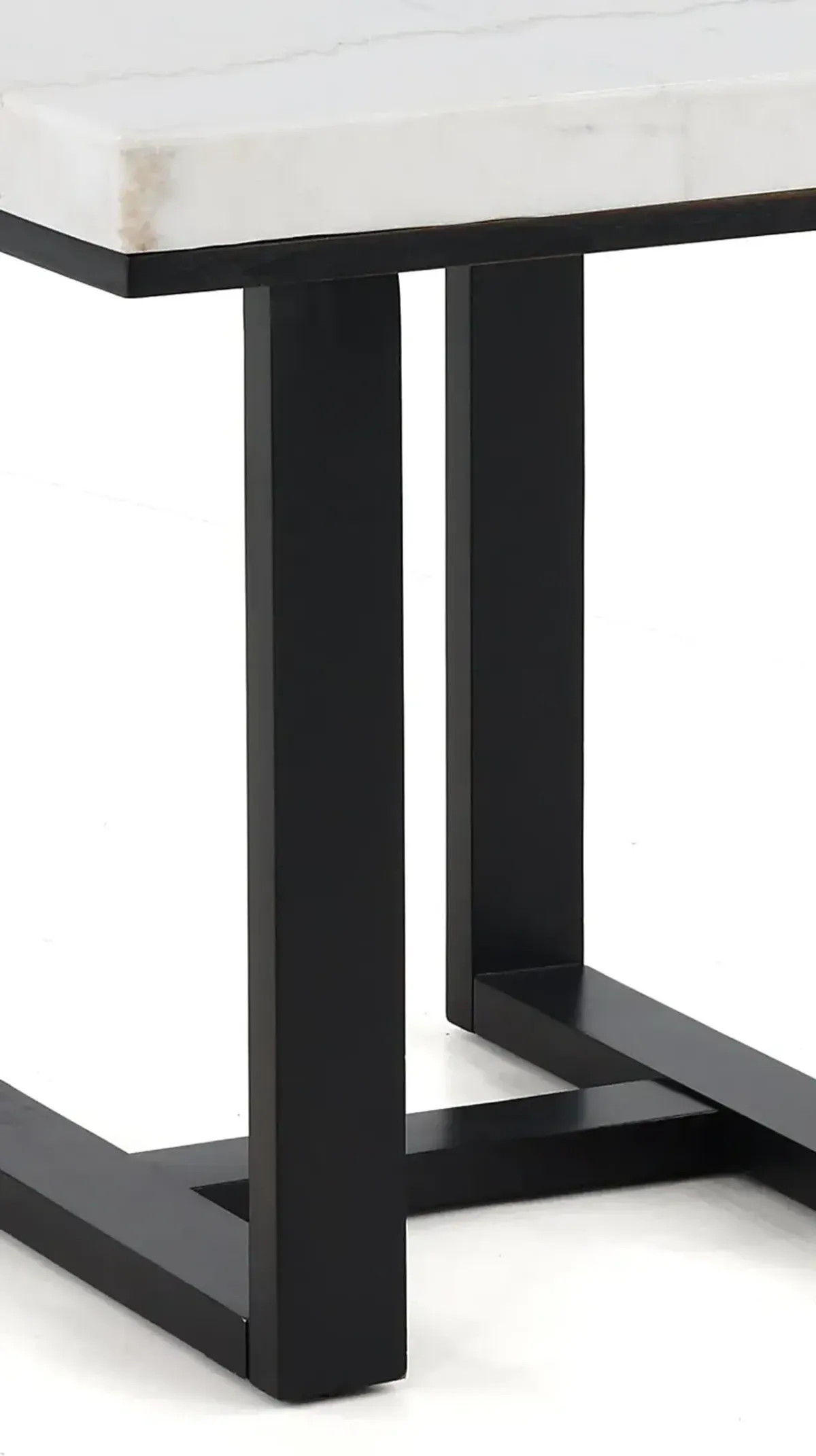 Lucca Black and White Marble End Table