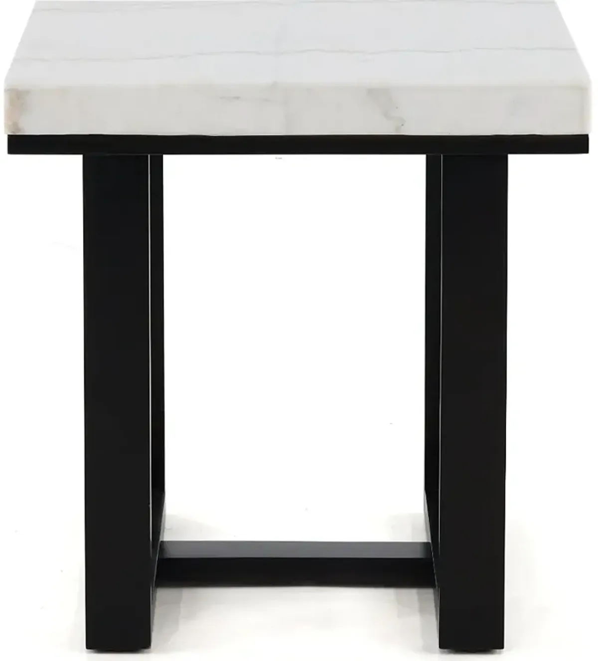 Lucca Dark Espresso and White Marble End Table