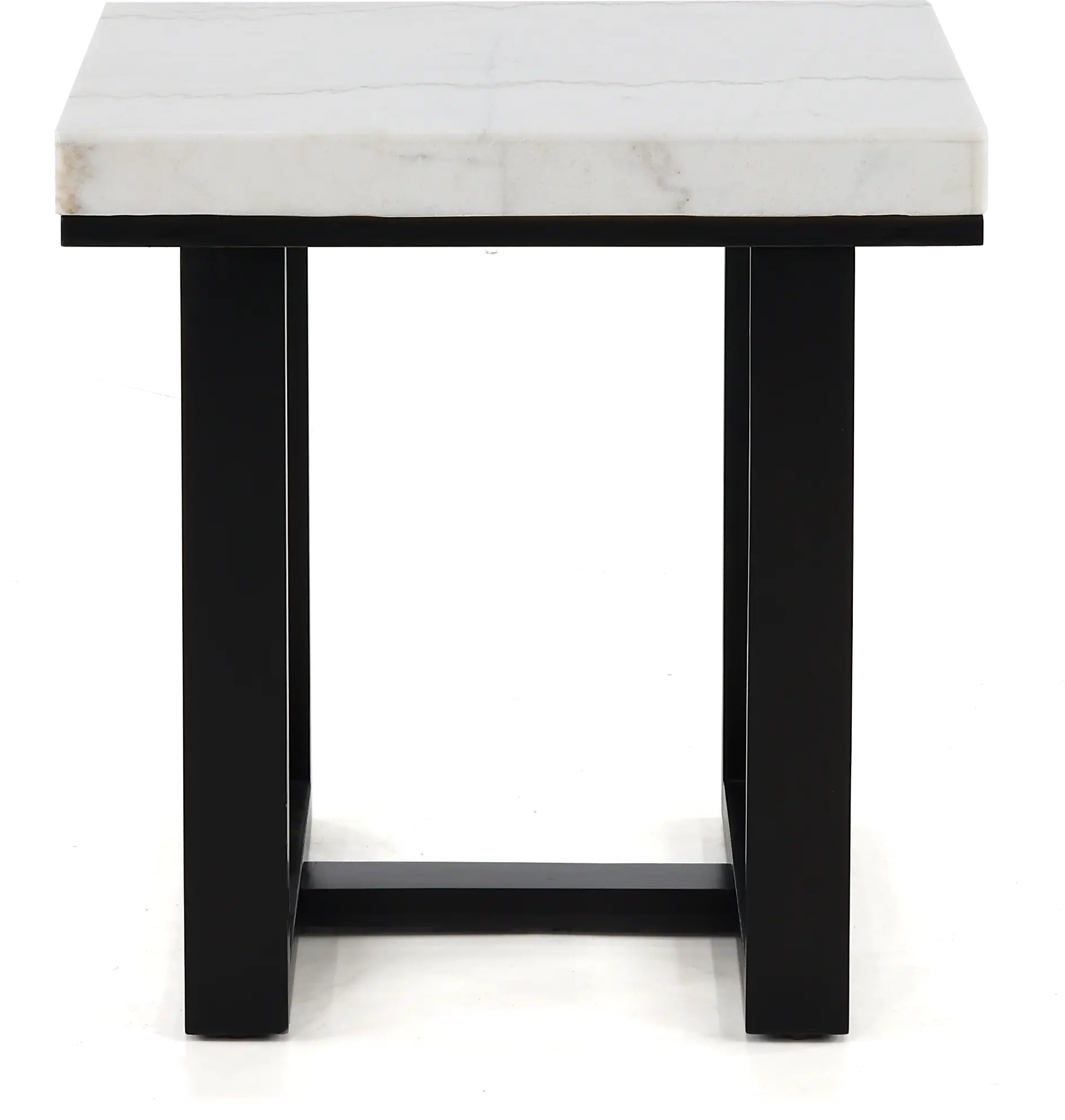Lucca Dark Espresso and White Marble End Table