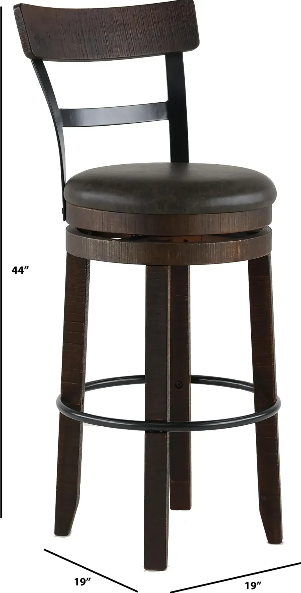 Barrel Tobacco Brown Swivel Bar Stool