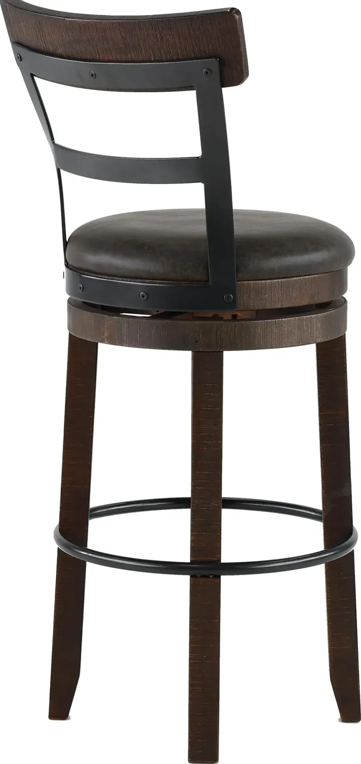 Barrel Tobacco Brown Swivel Bar Stool